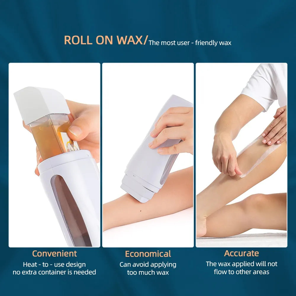 🔥 3-in-1 Wax Heater Kit – Wax Warmer + Roll-On Cartridge + Strips | Safe, Easy & Salon-Quality Hair Removal at Home 🏠